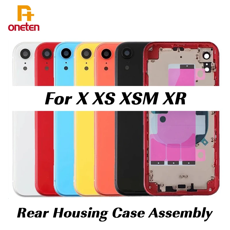 

1pcs Rear Housing Assembly For iPhone X XS XSM XR With Battery Back Cover+Middle Chassis Frame+SIM Tray+Side Key Parts