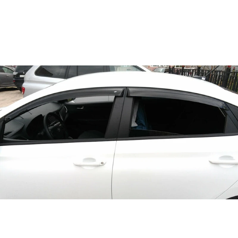 Дефлекторы окон Cobra Tuning H25617 на авто Hyundai Solaris HCR Sd 2017 н.в. 4 шт./комп. ветровики от
