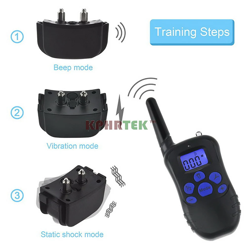 

998DRB Dog Training Collar Rechargeable and Rainproof Remote Dog Shock Collar with Beep, Vibra and Shock Electronic Collar