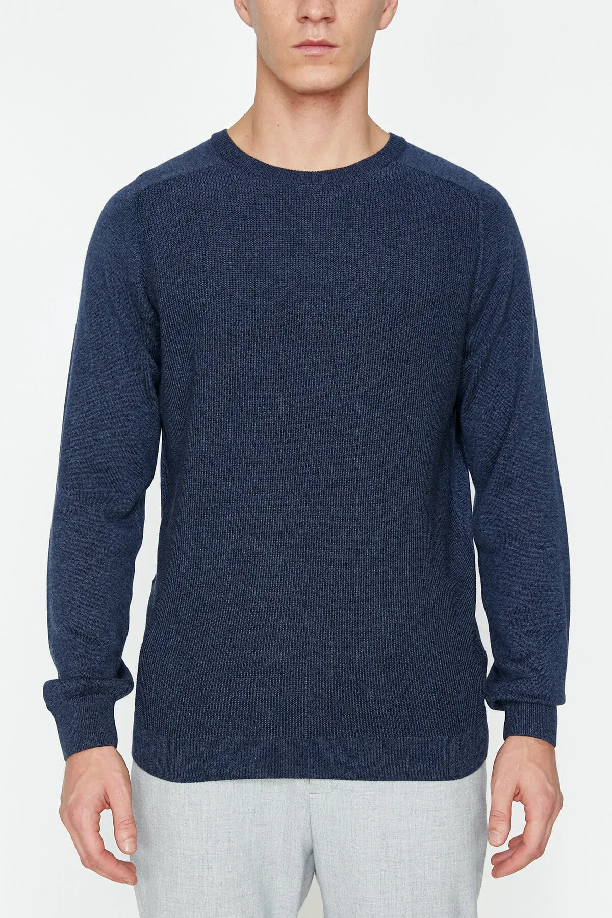 Koton мужской синий свитер с воротником для велоспорта 9 KAM94560OT| |