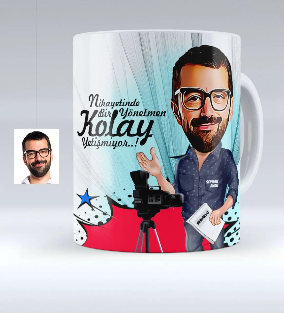 

Персонализированные г-н директор карикатура белая кружка чашка-1