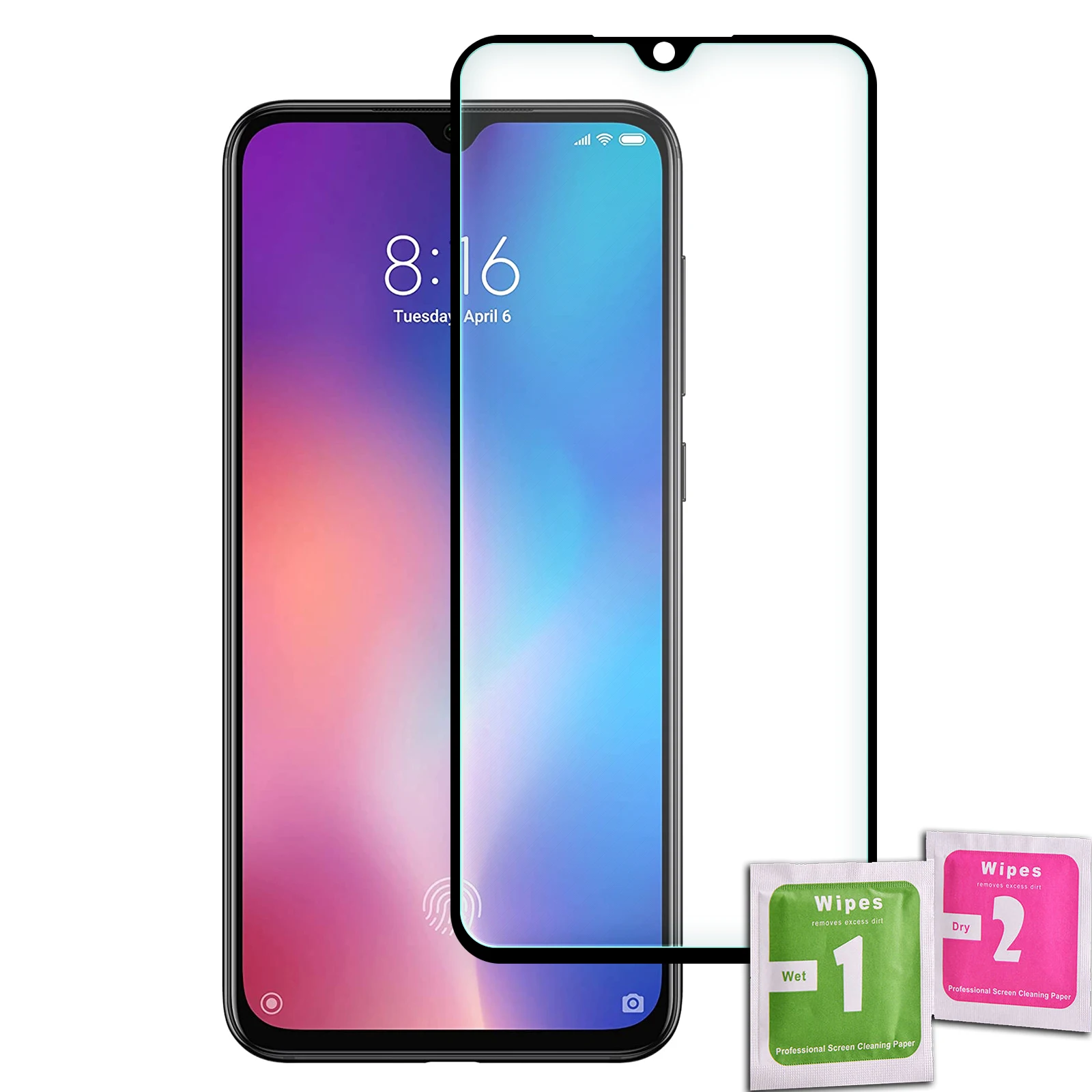 Закаленное стекло для защиты экрана XIAOMI MI 9 SE полное фронтальное черное качество