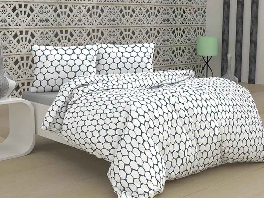

YOUR WONDERFUL COVER Honeycomb Single Duvet Cover Set Gray