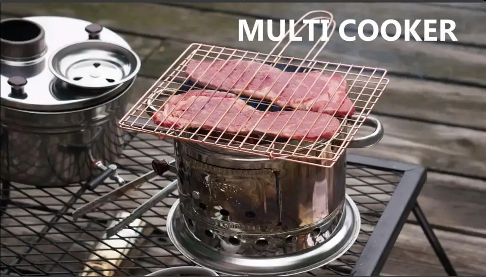 Самовар из нержавеющей стали горелка на древесине угольная плита Кемпинговый