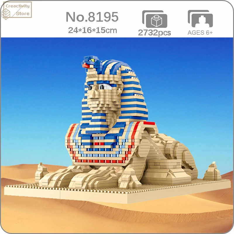 

Egypt Pharaoh Sphinx World Architecture Miniature Diamond Building Block Children Educational DIY Toys Assembly Christmas Gifts
