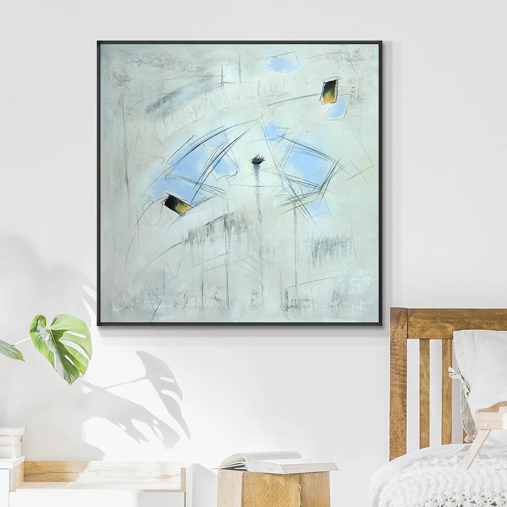 

Abstract Geometric 100% Hand Painted Oil Painting On Canvas Wall Art Paintings Vintage Poster Art Modern Living Room Home Decor