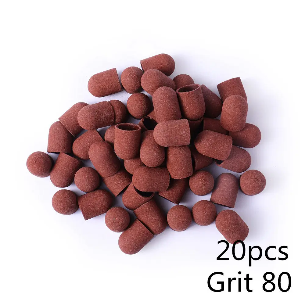 20pcs BNG 10/20 штук 13*19 шлифовальный блок Кепки для профессионального педикюра, инструмент для ухода за ногами фиолетового и зеленого цветов, шлифовальной ленты, Электрический Фрезер для ногтей искусство 80/120/180 - Цвет: 20pcs