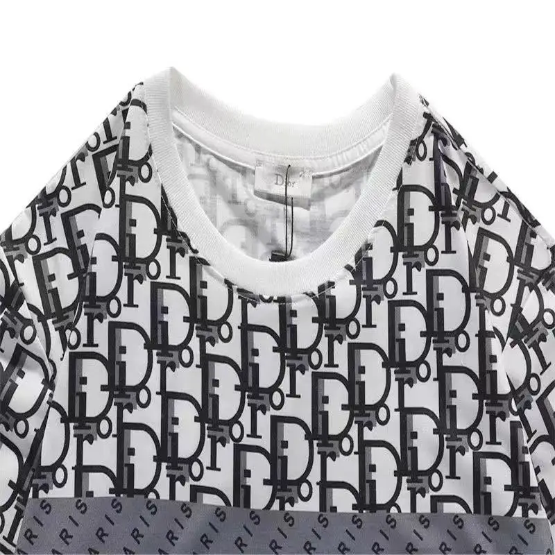 

2021 New Fashionable Jacquard Letter Printed Short-Sleeved T-Shirts For Men And Women With Round Necks And Loose Shirts