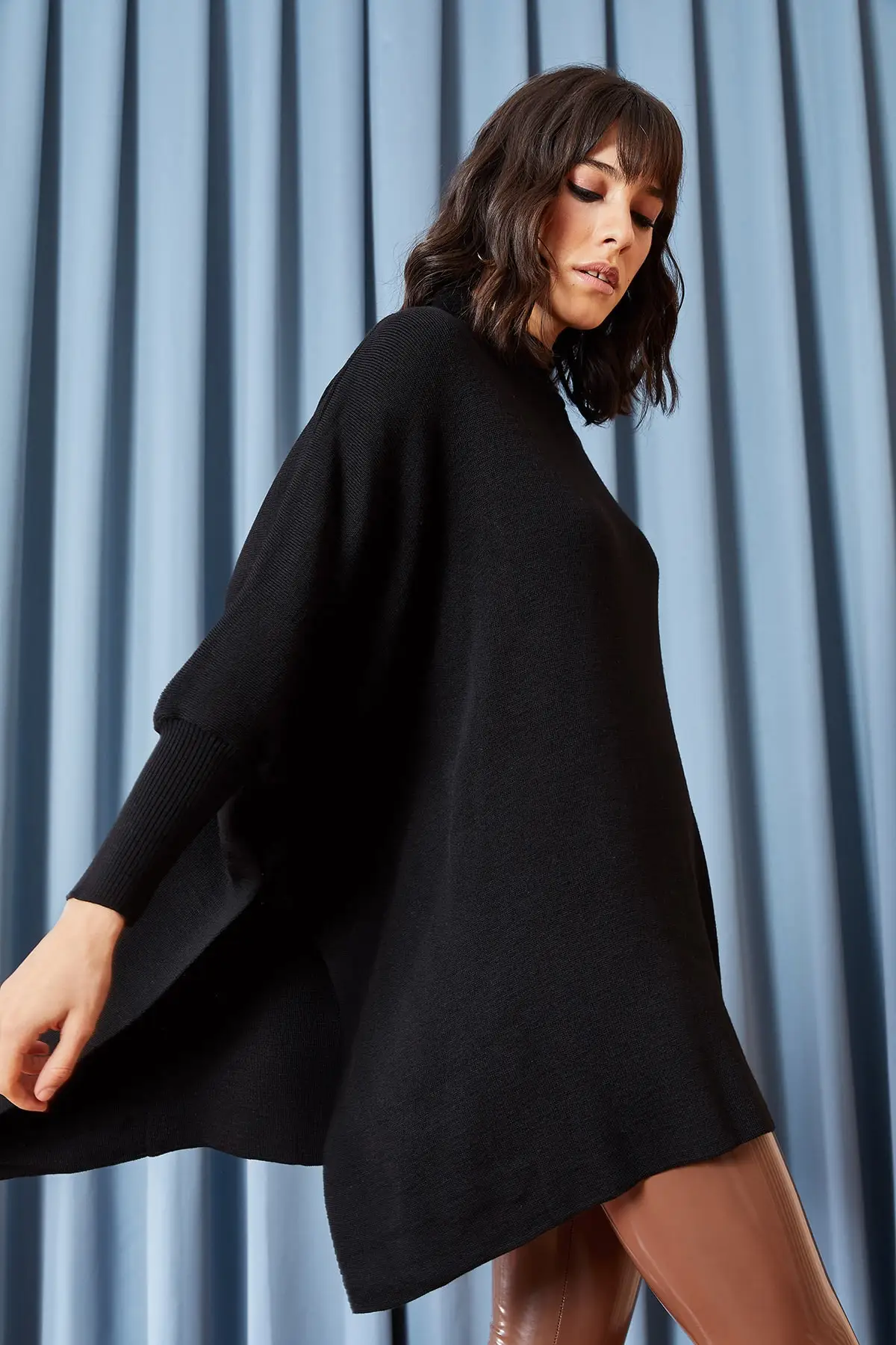 Ola Women Half Turtleneck Bat Sweater Tunic TNK-19000040 |