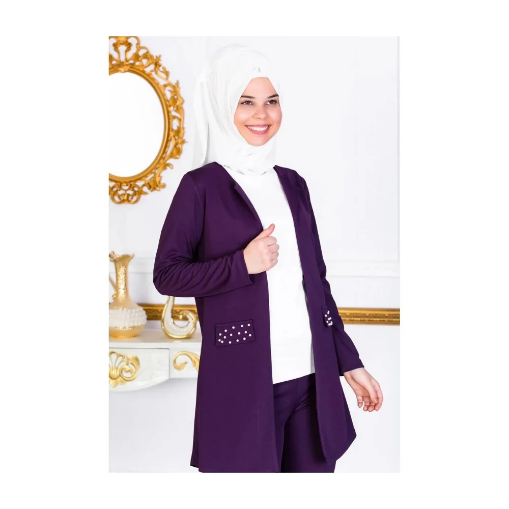 Pearl Highlighted Jacket Pants Double Suit 2022 Season Trend Fashion abaya muslim dress women kaftan open abaya long dress afric