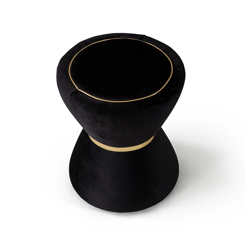 

Bome puff Pouf Ottoman Black Pouffe Suede fabric Radial shaped