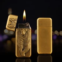 bronze gas windproof lighter metal outdoor personalized creative lighters cigar accessories high end gift for men