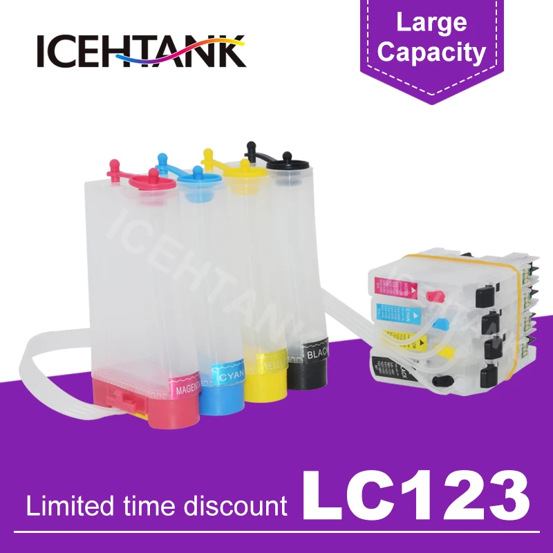 ICEHTANK LC123 непрерывный бак чернил для принтера Brother J4510DW J4610DW J4710DW J470DW J6920DW |