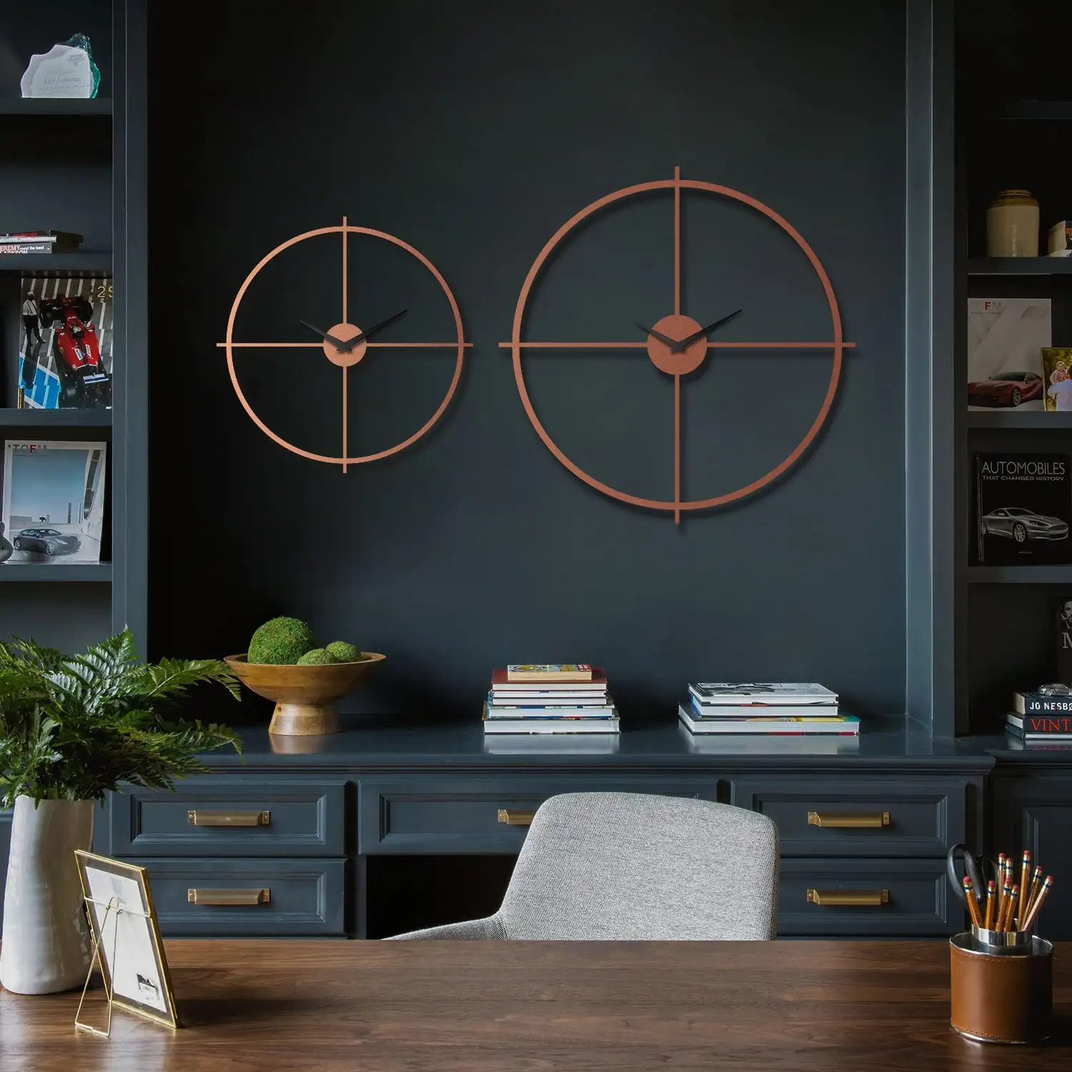 Качественный Металлический декор бесшумные настенные часы комнатный домашний