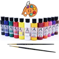 12colors acrylic paint set art supplies airbrush professional hand product water resistant diy wood fabric canvas glass fast dry