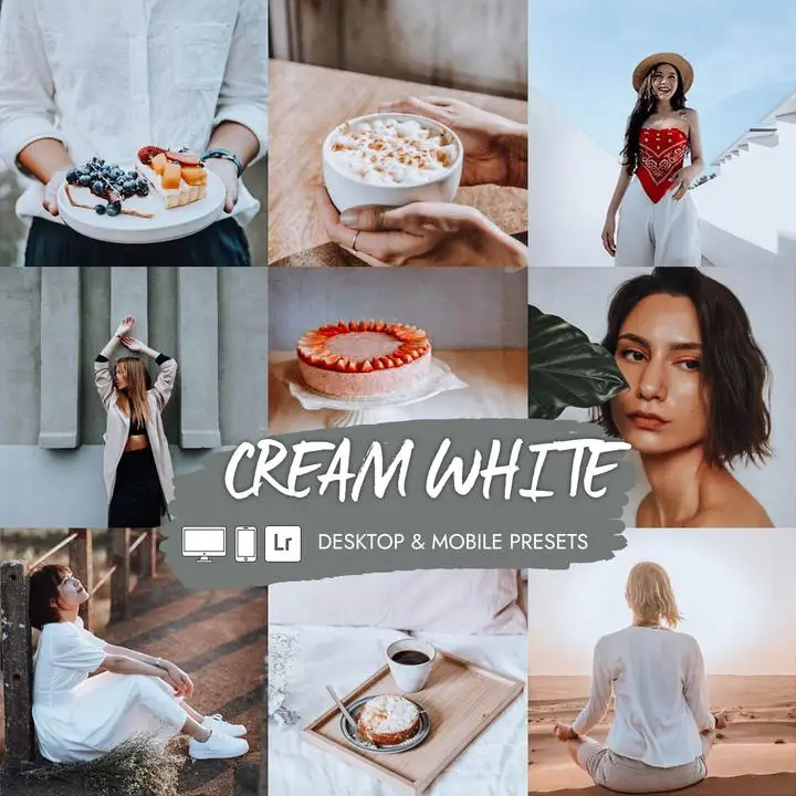 

Lightroom Presets , Lightroom Mobile Desktop Presets, Soft Cream Preset, Light and Bright Blogger Preset