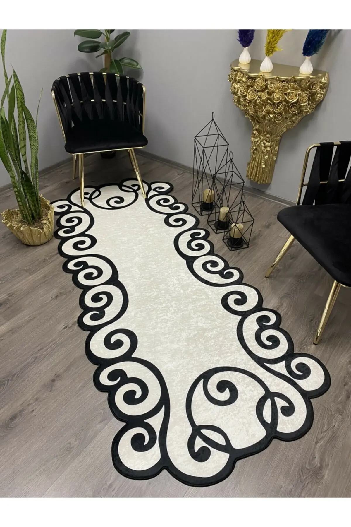 

Laser-Cut Living Room Rug Decorative Home Office Could Be Used In Faux Leather Anti-Slip Soles Cold-Proof Foal Feather Fabric Carpet