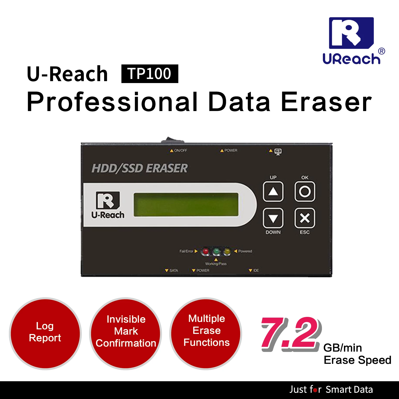U-Reach TP100 Standalone Hard Drive Eraser for 2.5