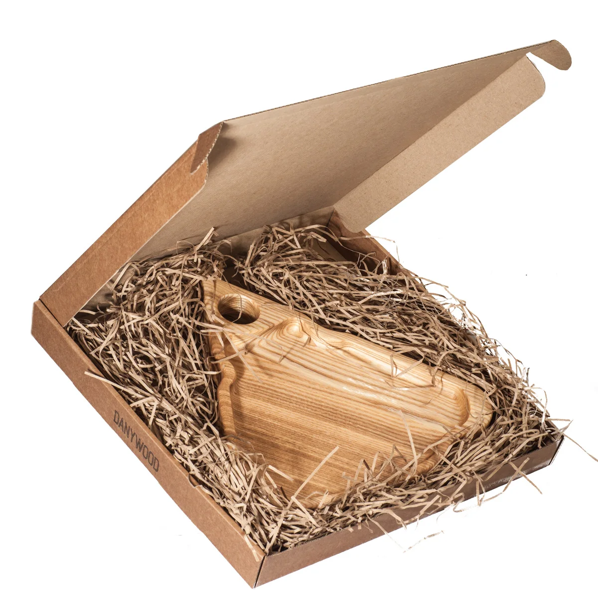 Блюдо треугольное в виде кусочка сыра из горного ясеня с отверстием от Danywood для