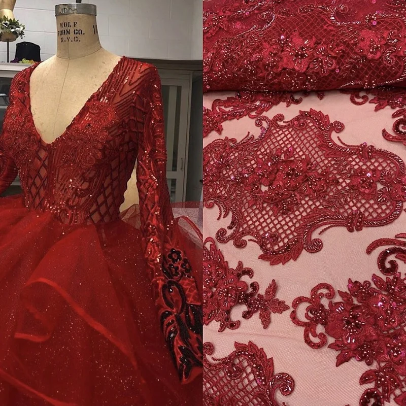Красивые красные свадебные кружевные гипюровые платья для свадебных и вечерних