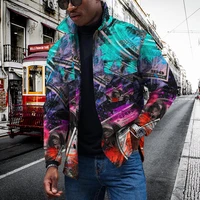 2022 spring and summer new products colorful pattern series 3d digital printing mens trend jacket casual thin windbreaker