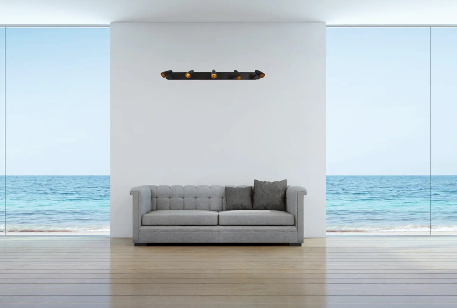 Swivel and orientable Wall LED matt black lacquered inner golden 5x3W 1500 lumens leds modern style | Лампы и освещение