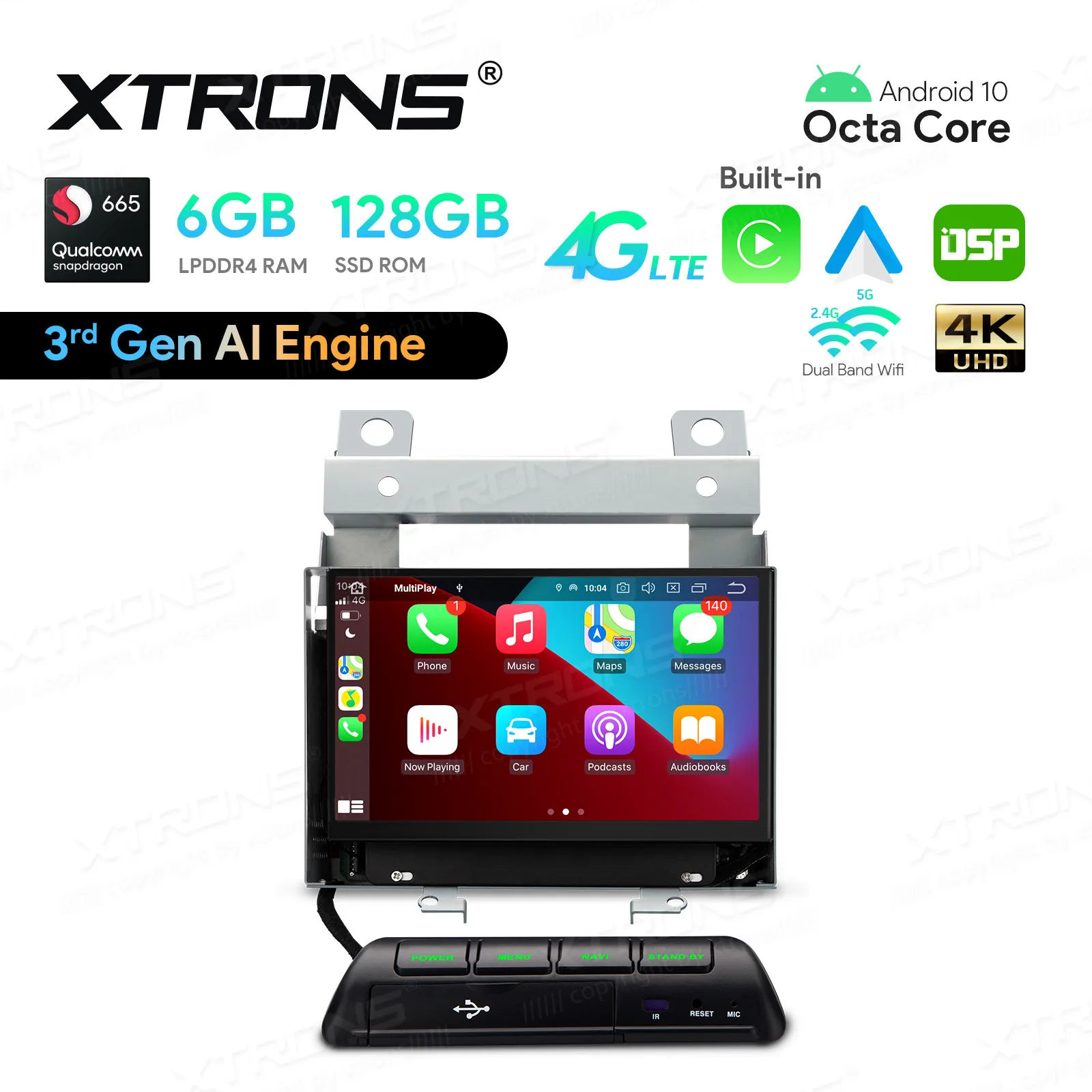 Автомобильный мультимедийный плеер 7 дюймов 6 ГБ ОЗУ 128 Гб SSD ПЗУ Android 10 0 GPS-радио