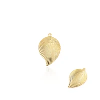 10pcs gold leaf necklace leaf pendant leaf charm diy jewelry making accessories 22 5x15x1 3mm