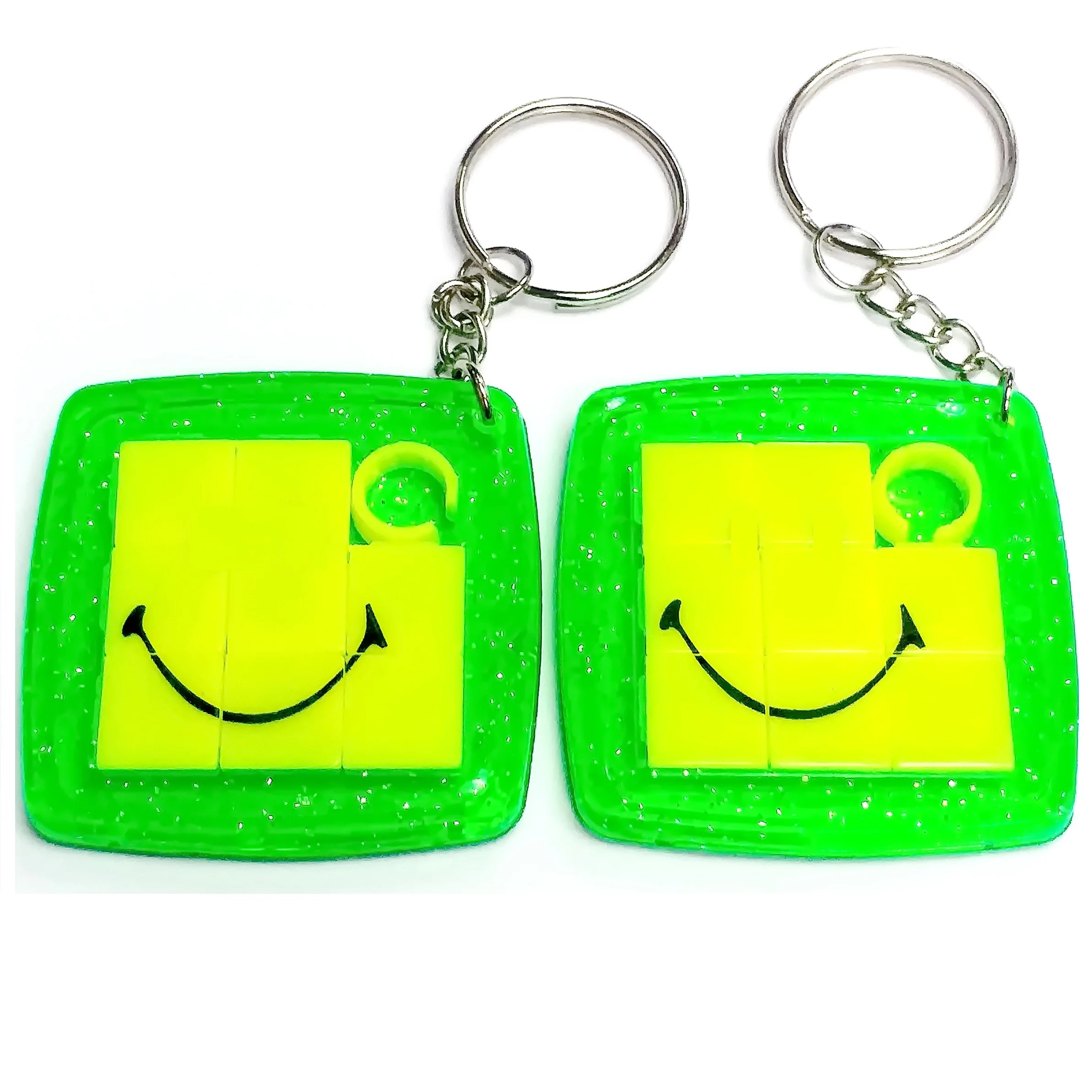 5 шт. брелок для ключей с рисунком улыбки слайдер головоломка искусственная