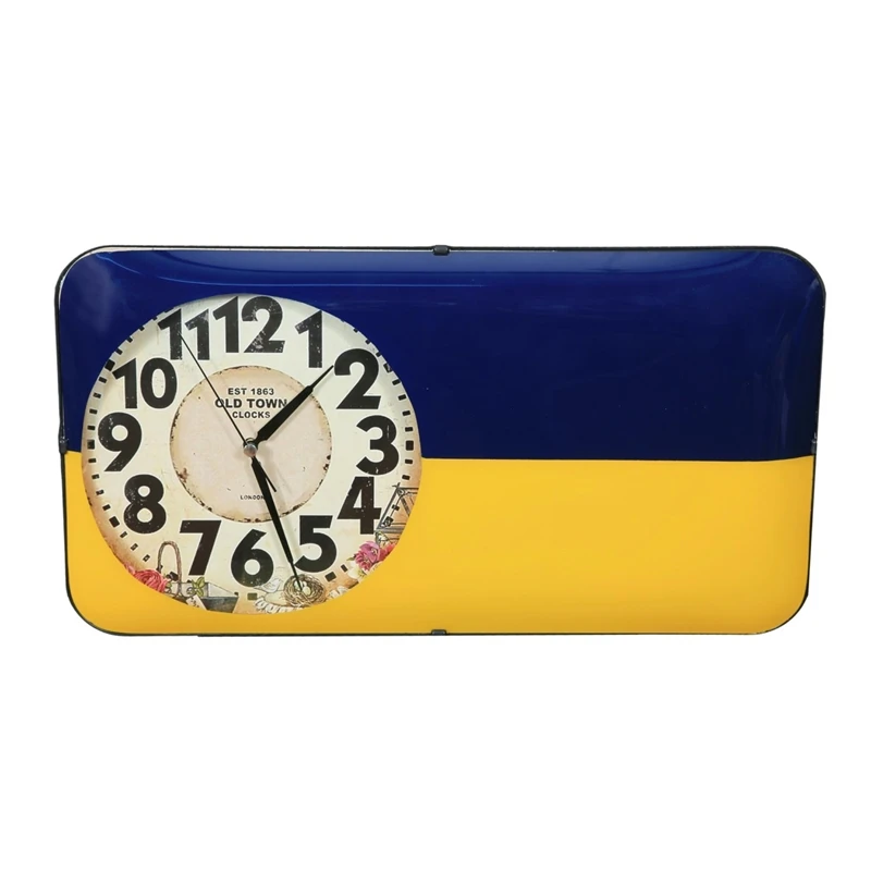 

Time Gold Yellow Navy Fan Wall Clock