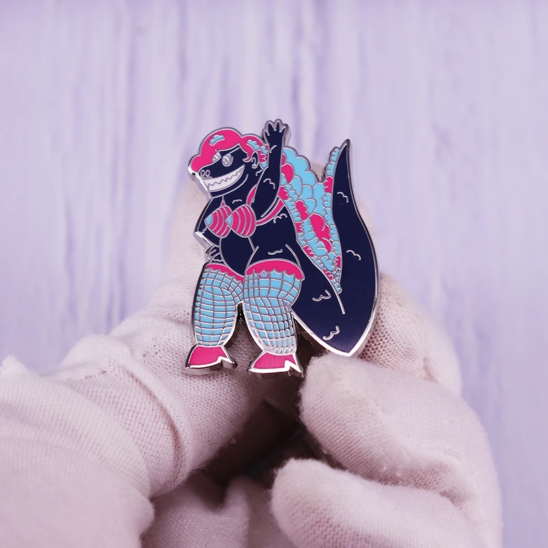 Эмалированная Брошь-булавка с изображением крокодила | Украшения и аксессуары