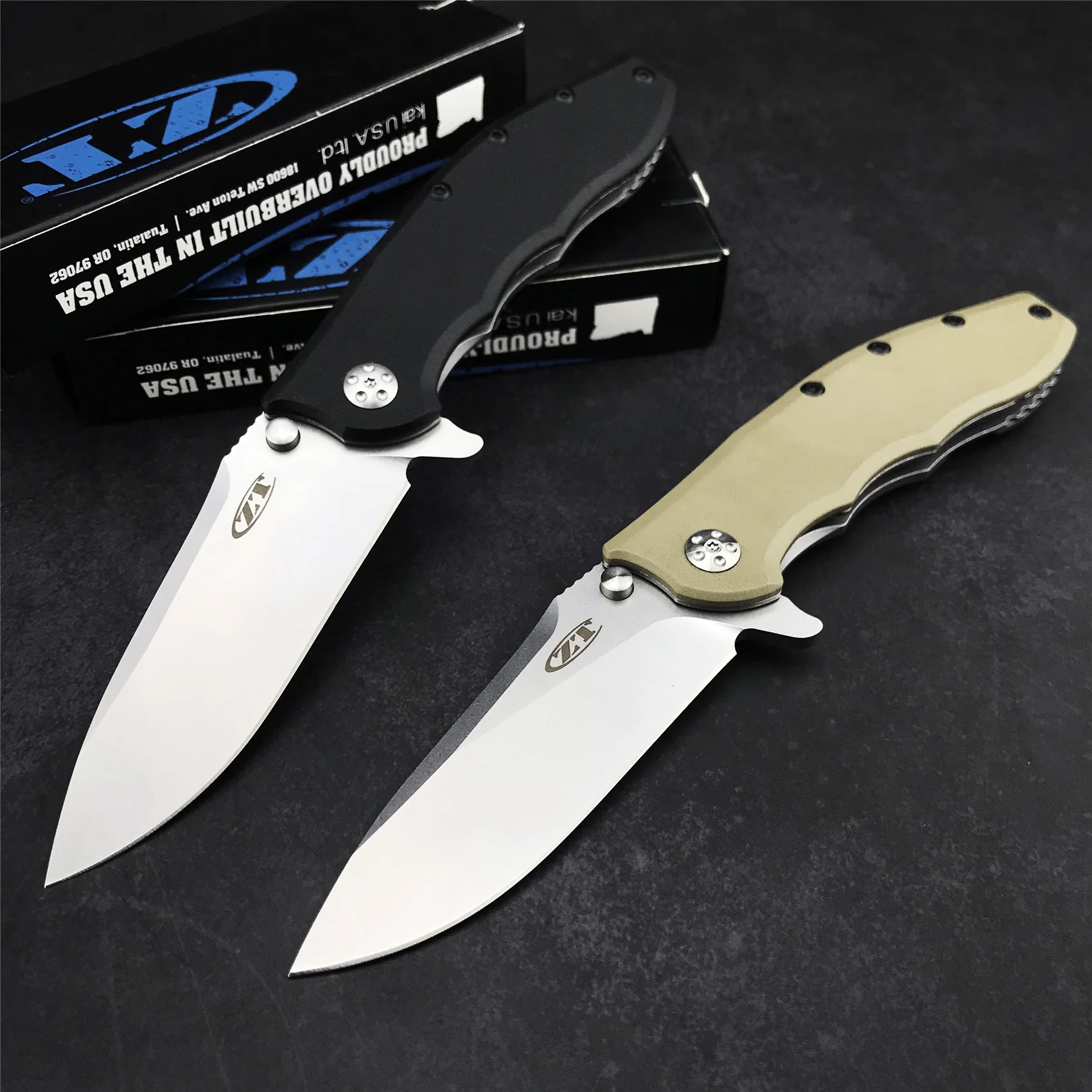 

ZT0562 Ball Bearing Folding Knife 5cr15mov Blade Double Side Steel Handle Hunting Camping Tool Sharp Kitchen/Fruit Knife Utility
