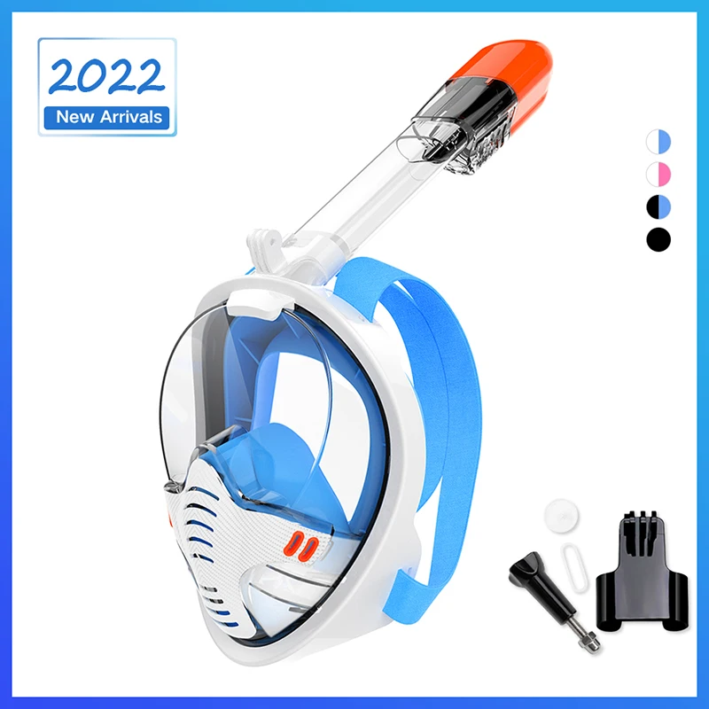 

Rodicoco White Snorkeling Masks Full Face Watersport Equipment Dry Top Snorkel Easy Breathing System Dive Mask Full Snorkel Mask