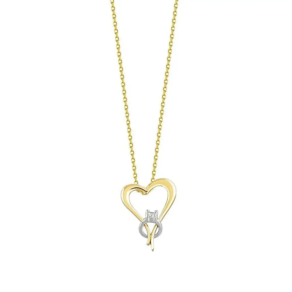 

HEART ENGAGEMENT GOLD NECKLACE 14K GOLD