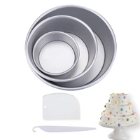 468 inch round cake pan set with removable bottom aluminum alloy chiffon cake moldmould set 3 tier round cakes tins c019