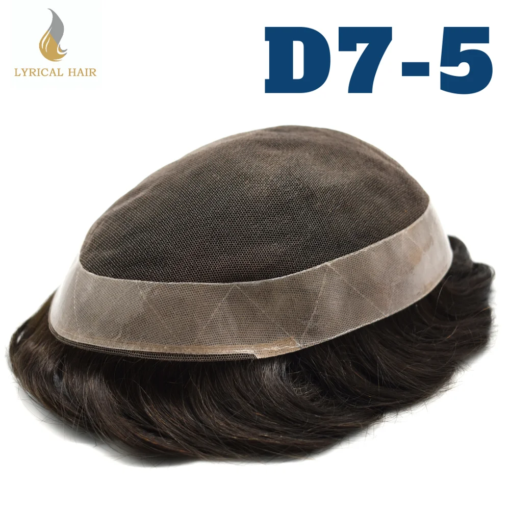 

TOUPEE French Lace Mens Toupee Mens Grey Hairpieces Human Hair Replacement For Men D7-5 Mens Hairpieces