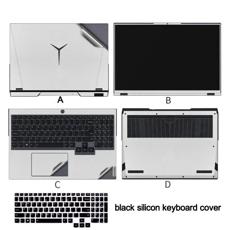 قبل قطع فيلم الجلد المحمول مع الأسود سيليكون غطاء لوحة المفاتيح لينوفو فيلق 5 15.6 بوصة 15IAH7 15ACH6 15ITH6 غطاء لاصق