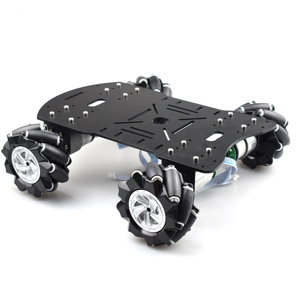 black car kit Moebius 4WD 80 мм Mecanum колеса робот шасси автомобиля комплект с DC 12 В кодер Двигатель Для Arduino Raspberry Pi DIY проект ствол игрушка - Цвет: black car kit