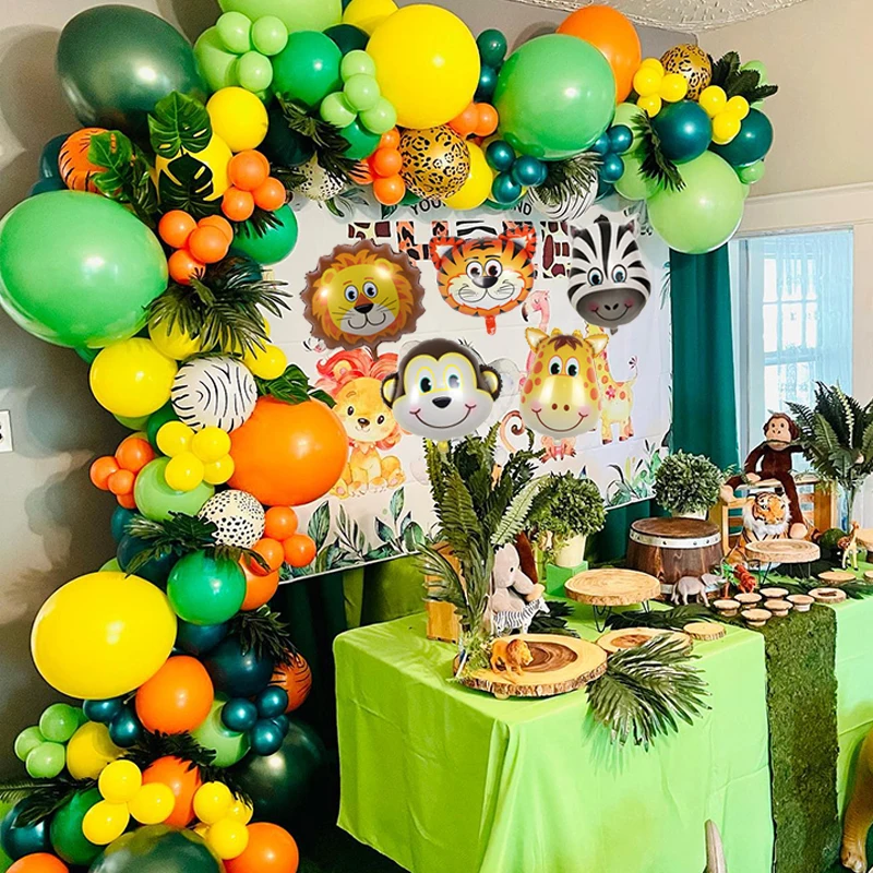 

189pcs Jungle Safari Party Balloons Arch Kit Latex Balloon Animal Birthday Kids Party Decoration Baby Shower Party Supplies