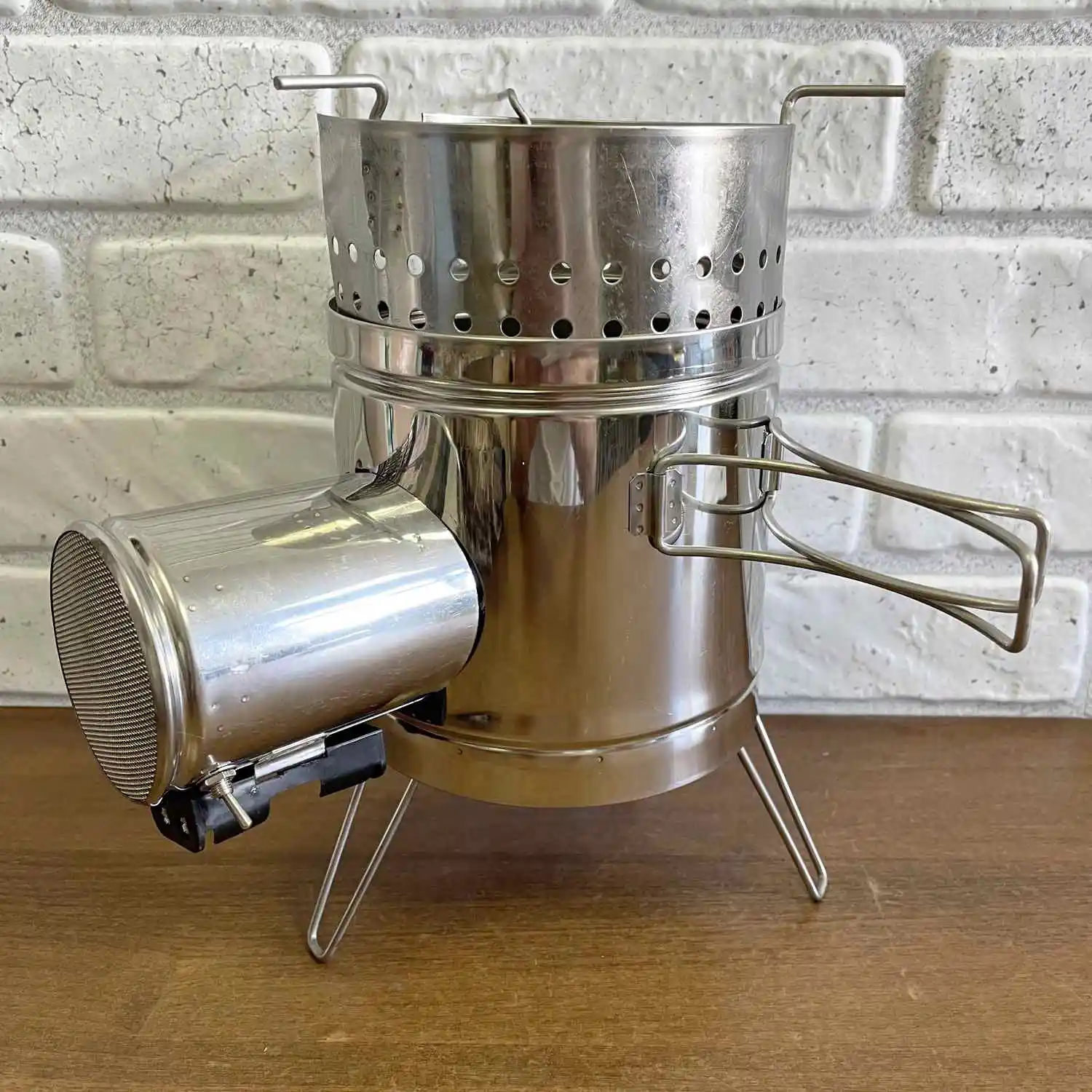 Турбопечка щепочница PS1500Т походная печка пошехонка печь с турбонаддувом для