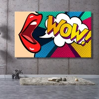 modern fashion funny poster and print graffiti wall art woman wow canvas painting picture living room home decoration mural