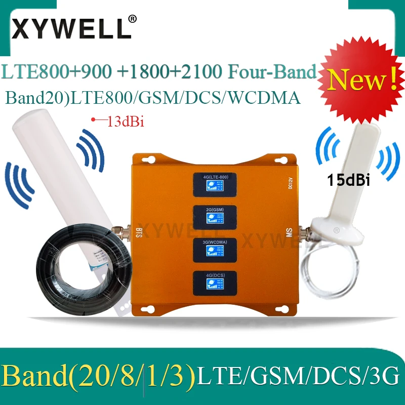 LTE B20 800 900 1800 2100 МГц четырехполосная 4g по оптовой цене Cellula Усилитель gsm 2g 3G 4 г