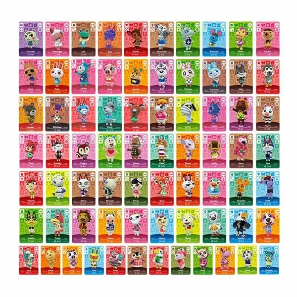 Мини карты Amiibo NFC с пересечением животных 72 шт. редкие сельские жители со
