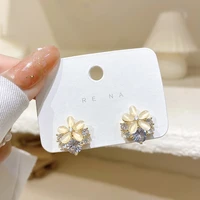 exquisite flower stud earrings for women korean style opal luxury daisy butterfly heart shape earring girl wedding party jewelry
