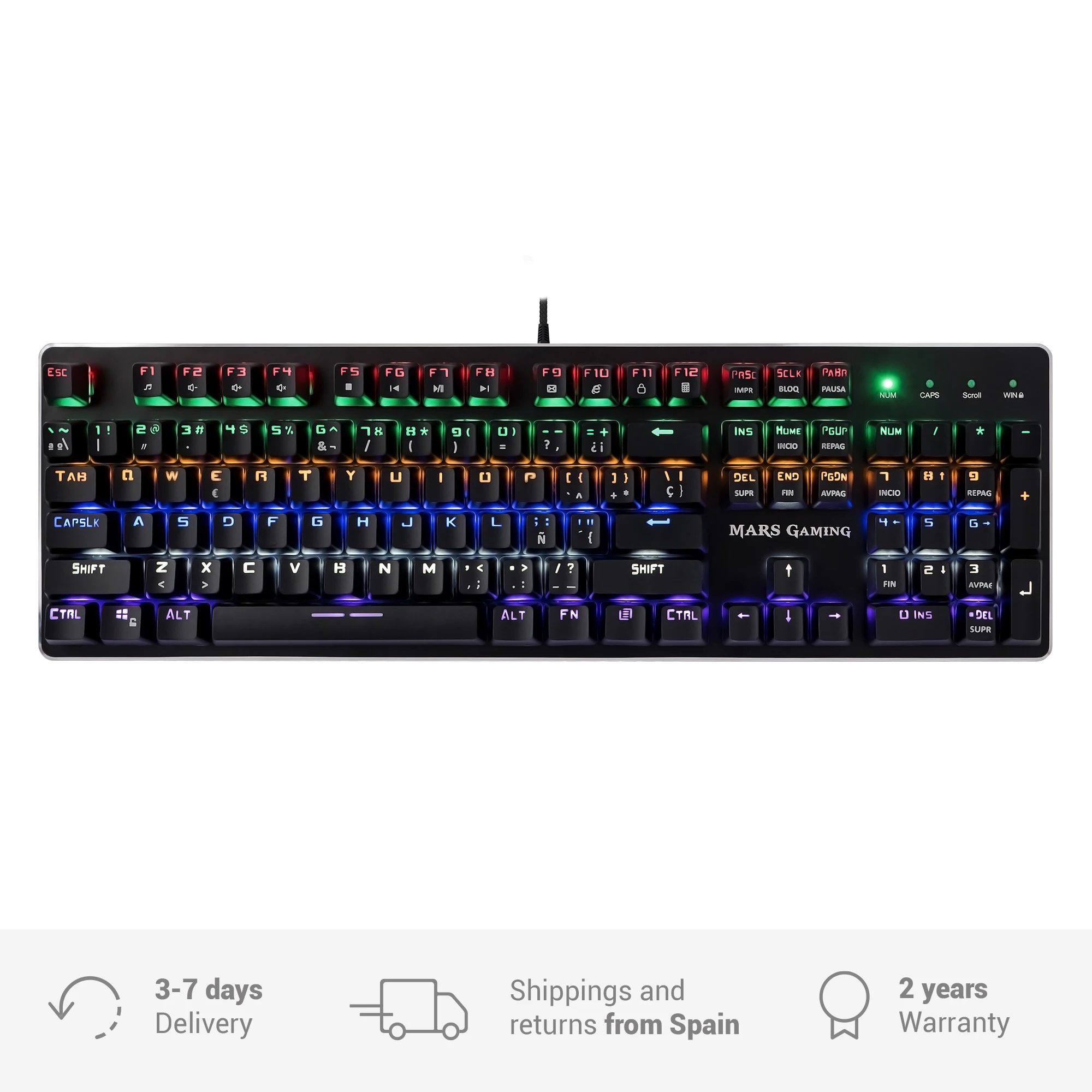 Игровая клавиатура Mars Gaming MK4 Механическая игровая RGB-поток защита от фиктивных