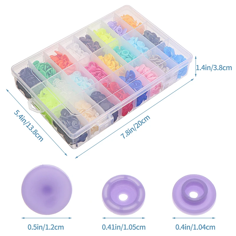 

T5 Plastic Buttons Fasteners Electrapick 360 Snap Set with Pliers 24 Color Sewing Accessories for DIY Handicrafts Jersey Fabric