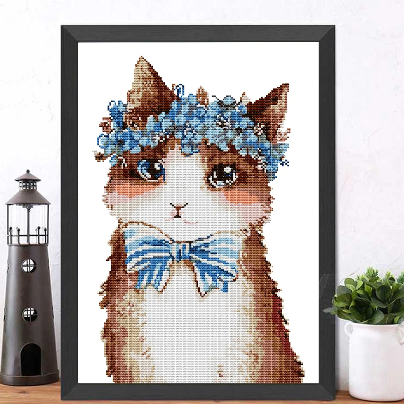 Joy Sunday милый кот 14CT и 11CT наборы для вышивки крестом Рукоделие Китайская вышивка крестиком DIY DMC материалы для рукоделия ткань