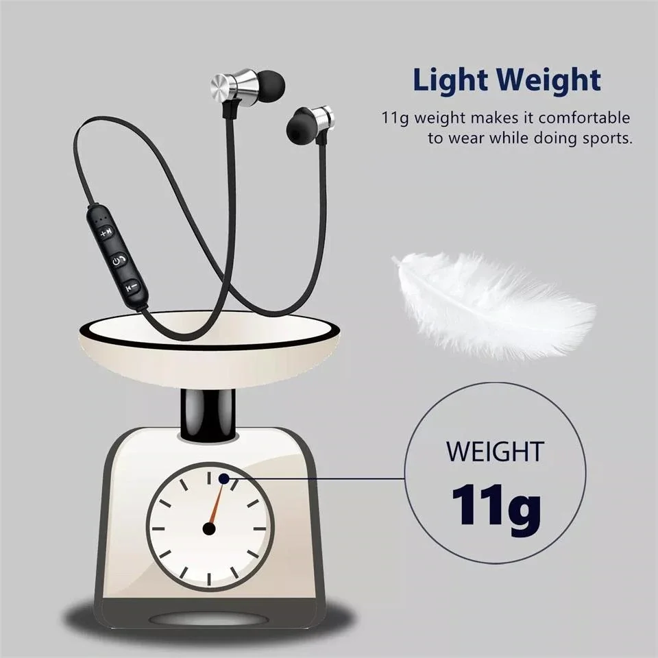 Магнитные беспроводные Bluetooth наушники XT11 гарнитура для бега и музыки спортивные
