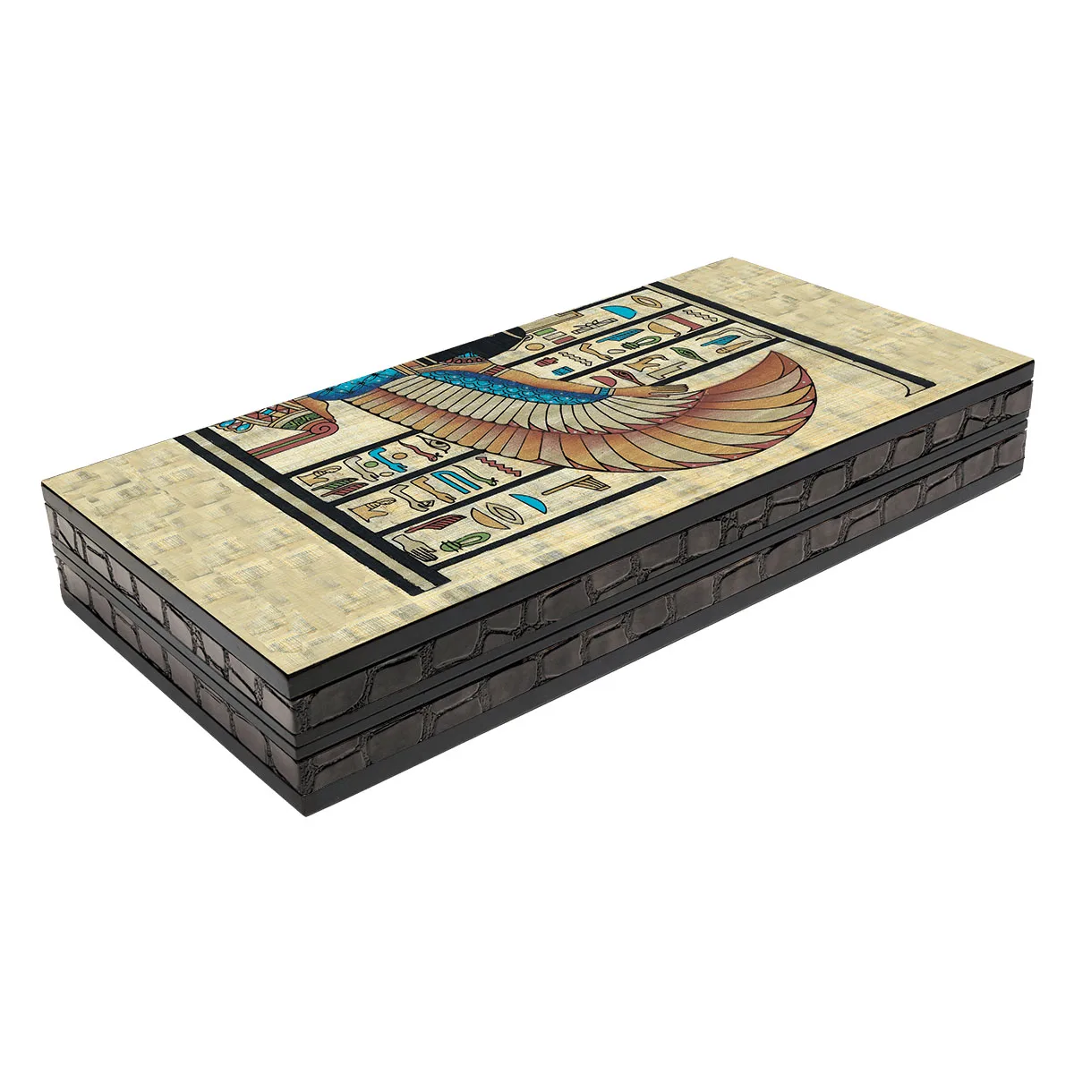 Artwork Isis Wooden Big Size Backgammon Game Set Outer Edge Leather