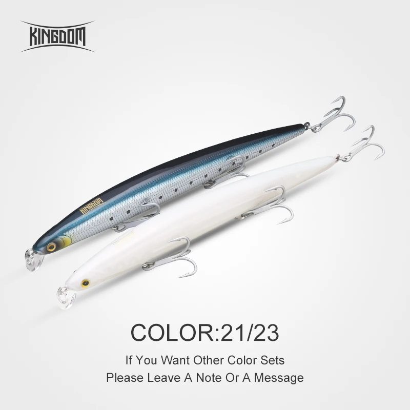 180mm-29g Color21 23 Kingdom Fishing Приманка для морской рыбалки приманка Джеркбейт 180 мм 29 г/33 г плавающий медленно тонущий воблер для мелкой рыбы шесть цветов Модель 5333-S - Цвет: 180mm-29g Color21 23